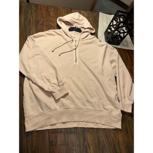 Aerie Nude Fleece Lined Quarter Zip Hoodie Sweatshirt M M